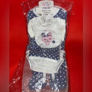 Babymel Navy and White Polka Dot Bib Set